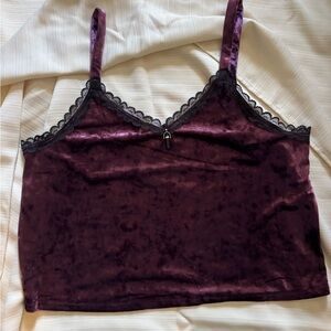 Hot Topic Purple Camisole with Black Lace